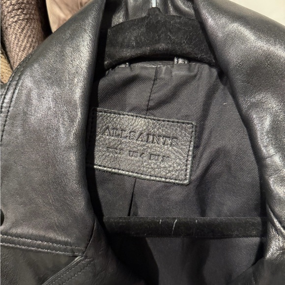 All Saints Black Leather Moto Jacket - Picture 3 of 5